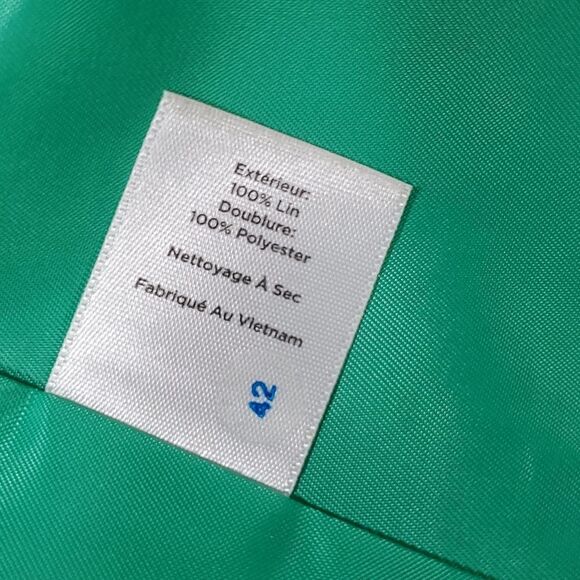 🔹️Talbots Green Linen Lightweight Open Front Blazer Size 14 - Picture 7 of 9